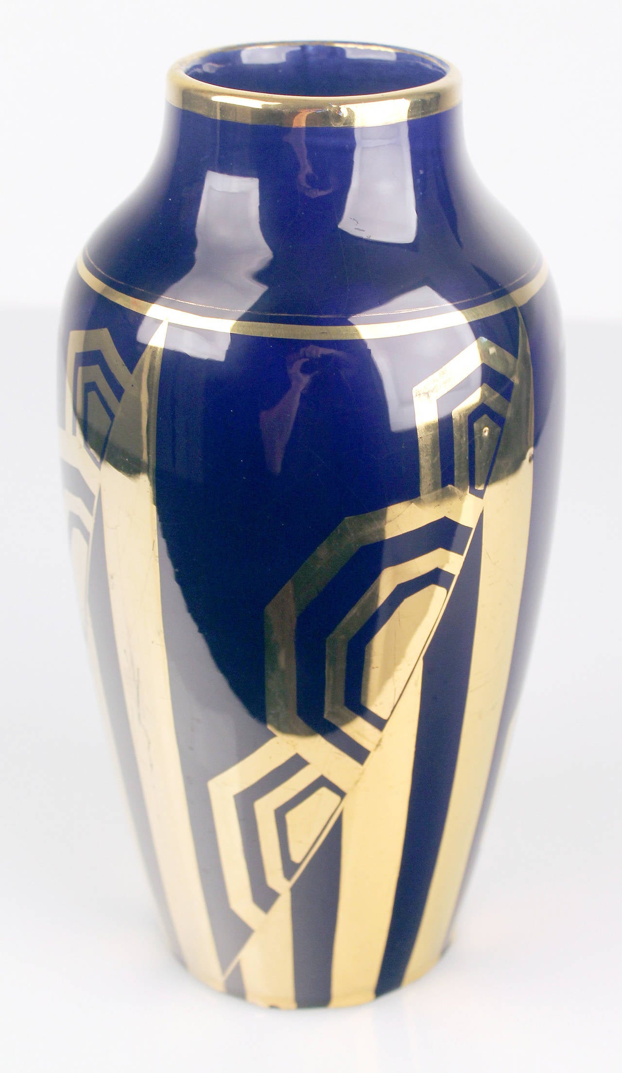 Mid-20th Century French Art Deco Vase by Odyv Egyptian Revival