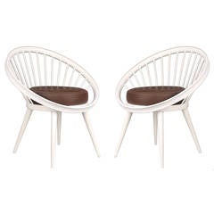 Pair Yngve Ekstròˆm Lounge Chairs Danish Modern Design Modernist Vintage 60s 11