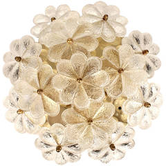 Muranoglas Blume Wandleuchter Glas Blumen Antike Beleuchtung Licht Österreichische Messing