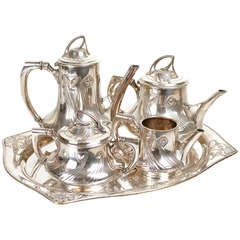 1900 WMF Art Nouveau Jugendstil Coffee and Tea Service Set 3