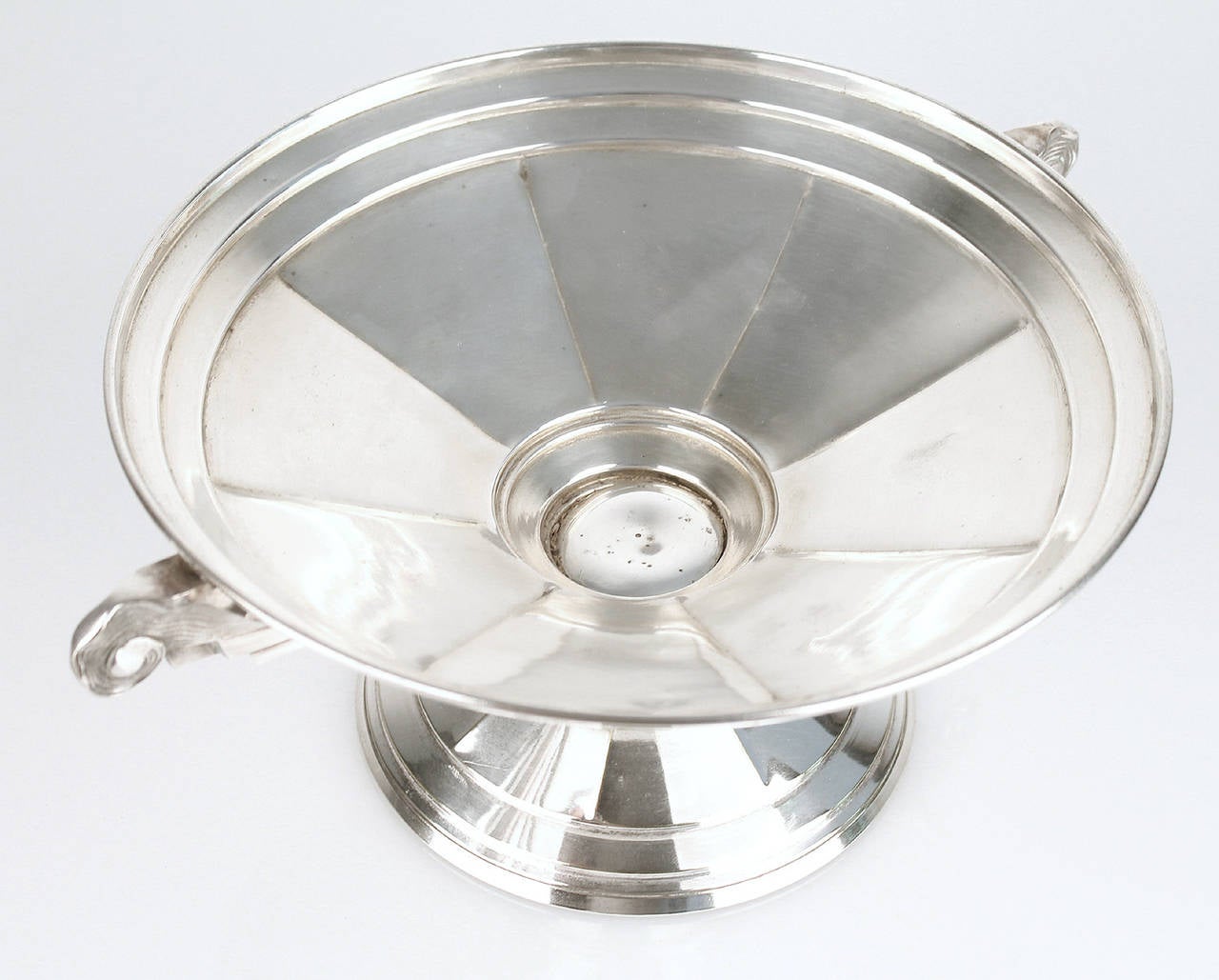 Bog Wood French Art Deco Silverplate Bowl Centerpiece, 1930s Modernist Design 