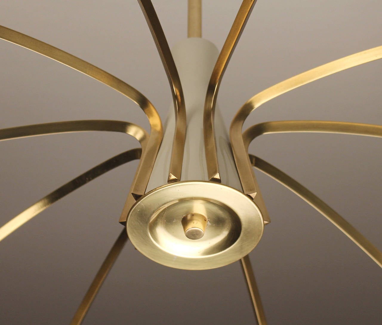 Large Austrian Chandelier Brass and Glass Champagne Cups Ceiling