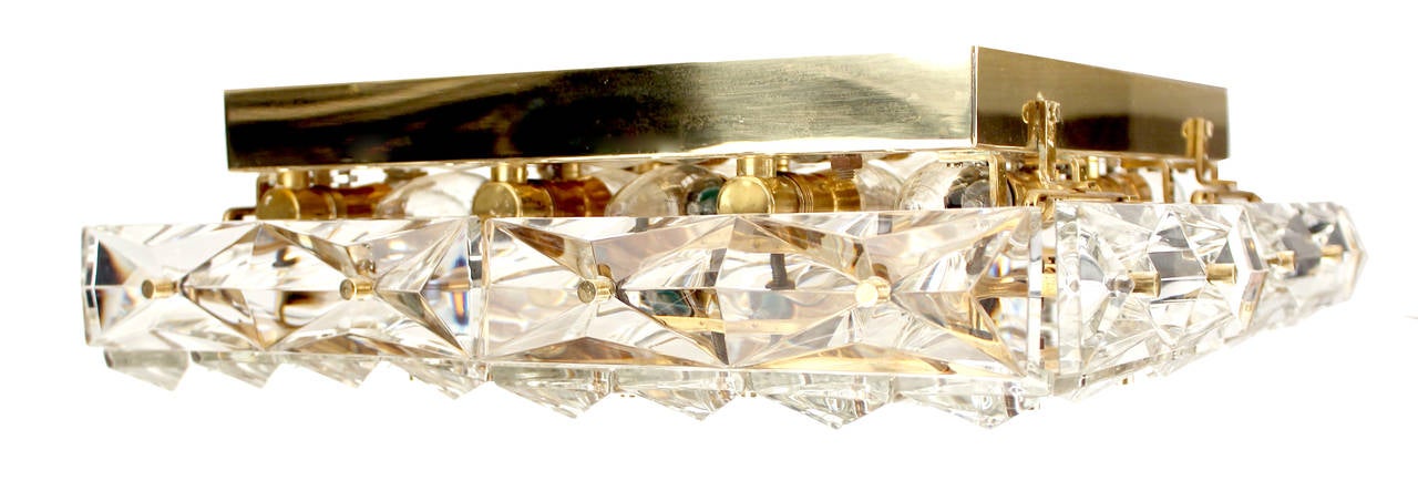 Kinkeldey Crystal Flush Light Chandelier Antique Lighting Brass Ceiling Austrian 4