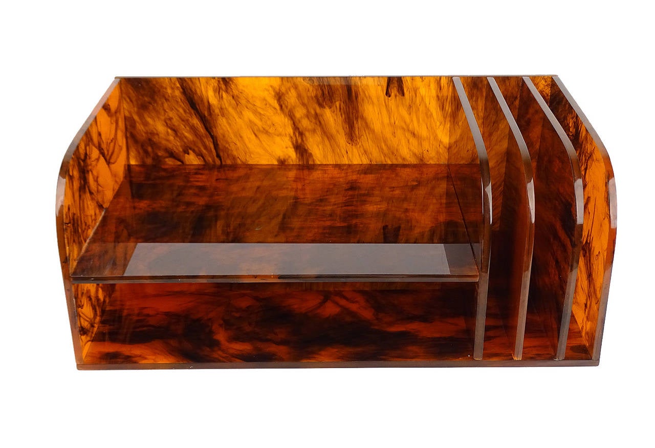 Aldo Tura Style Desktop Divided Tray Organizer Desk Storage Office