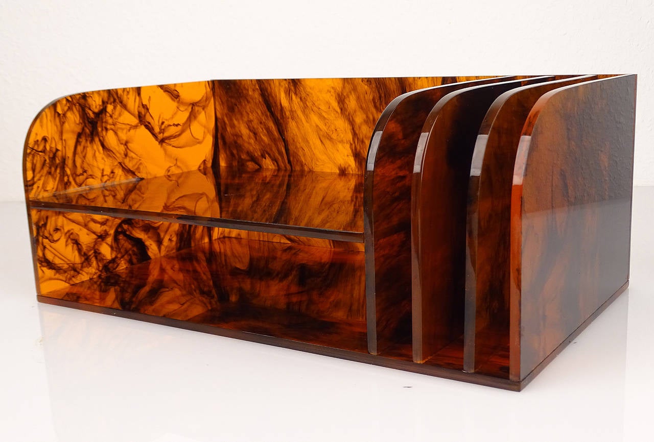 Aldo Tura Style Desktop Divided Tray Organizer Desk Storage Office