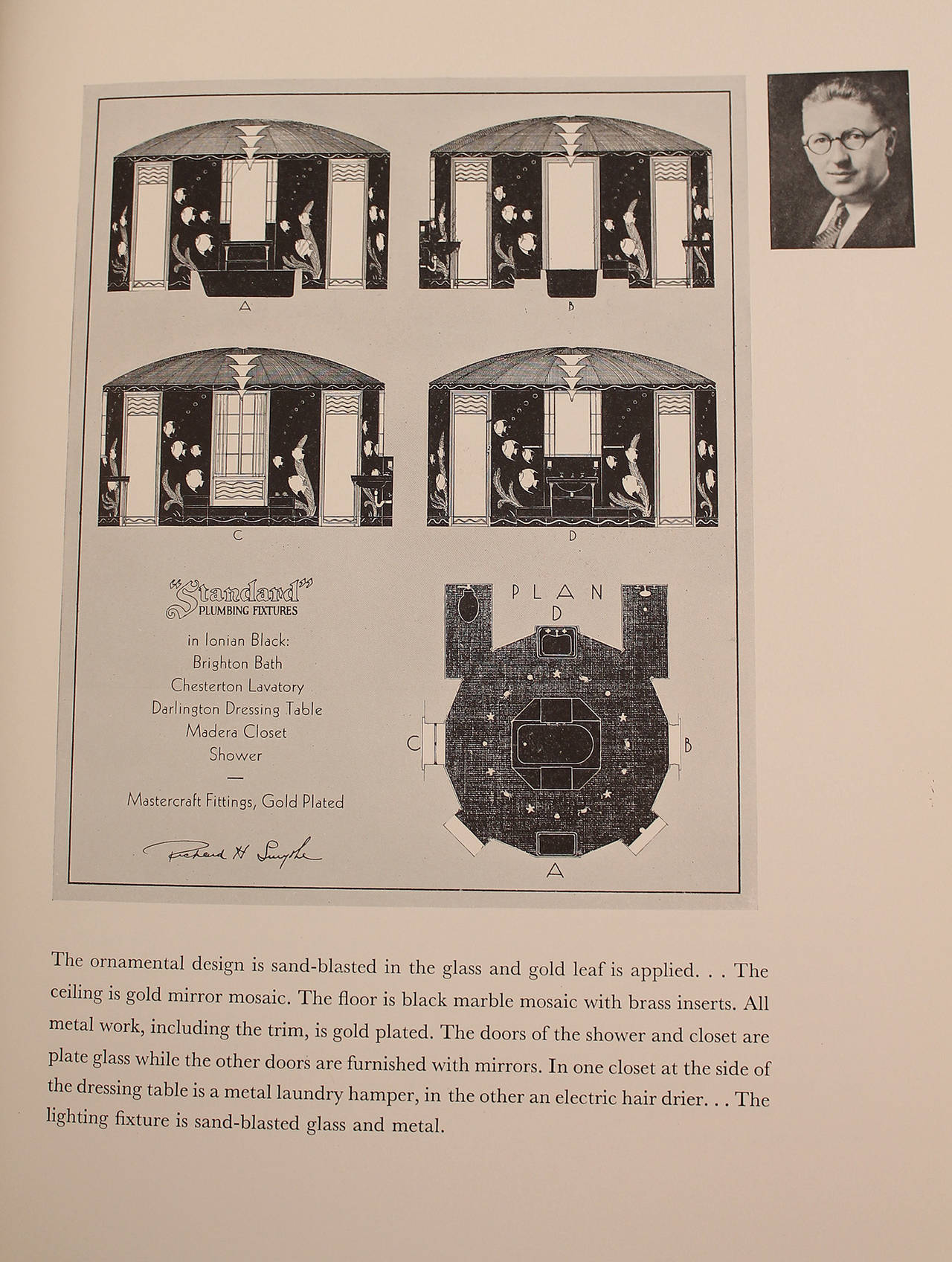 American 1931 Art Deco Bathroom Interior Design Architecture Reference Book
