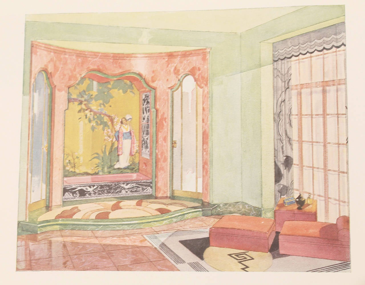 Mid-20th Century 1931 Art Deco Bathroom Interior Design Architecture Reference Book