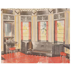 1931 Art Deco Bathroom Interior Design Architecture Reference Book