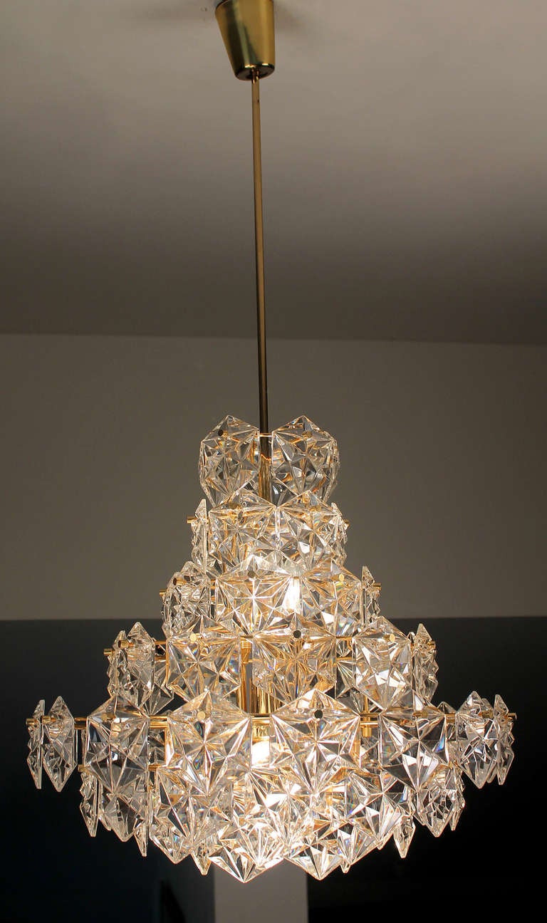 20" 8 Tiers Gilded Kinkeldey Chandelier Diamond Crystal Glass For Sale
