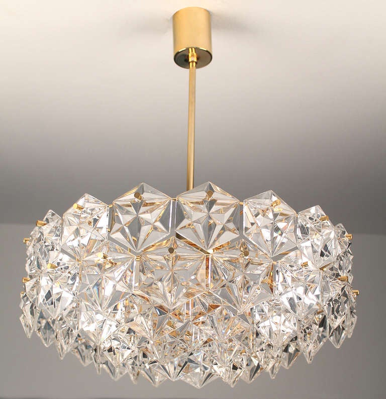 5 Tiers Gilded Kinkeldey Chandelier Diamond Crystal Gold For Sale at