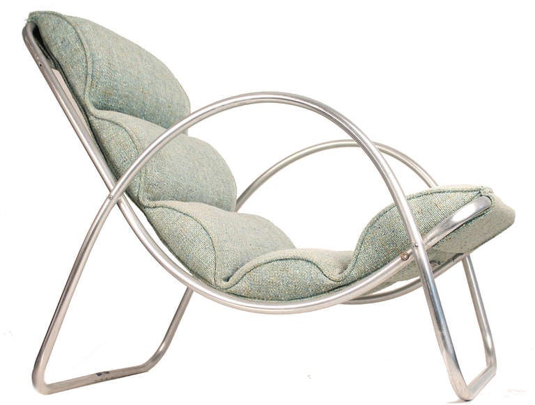 Pair Halliburton Lounge Chairs, 1930s  Art Deco Machine Age Modernist Design In Good Condition For Sale In Bremen, DE