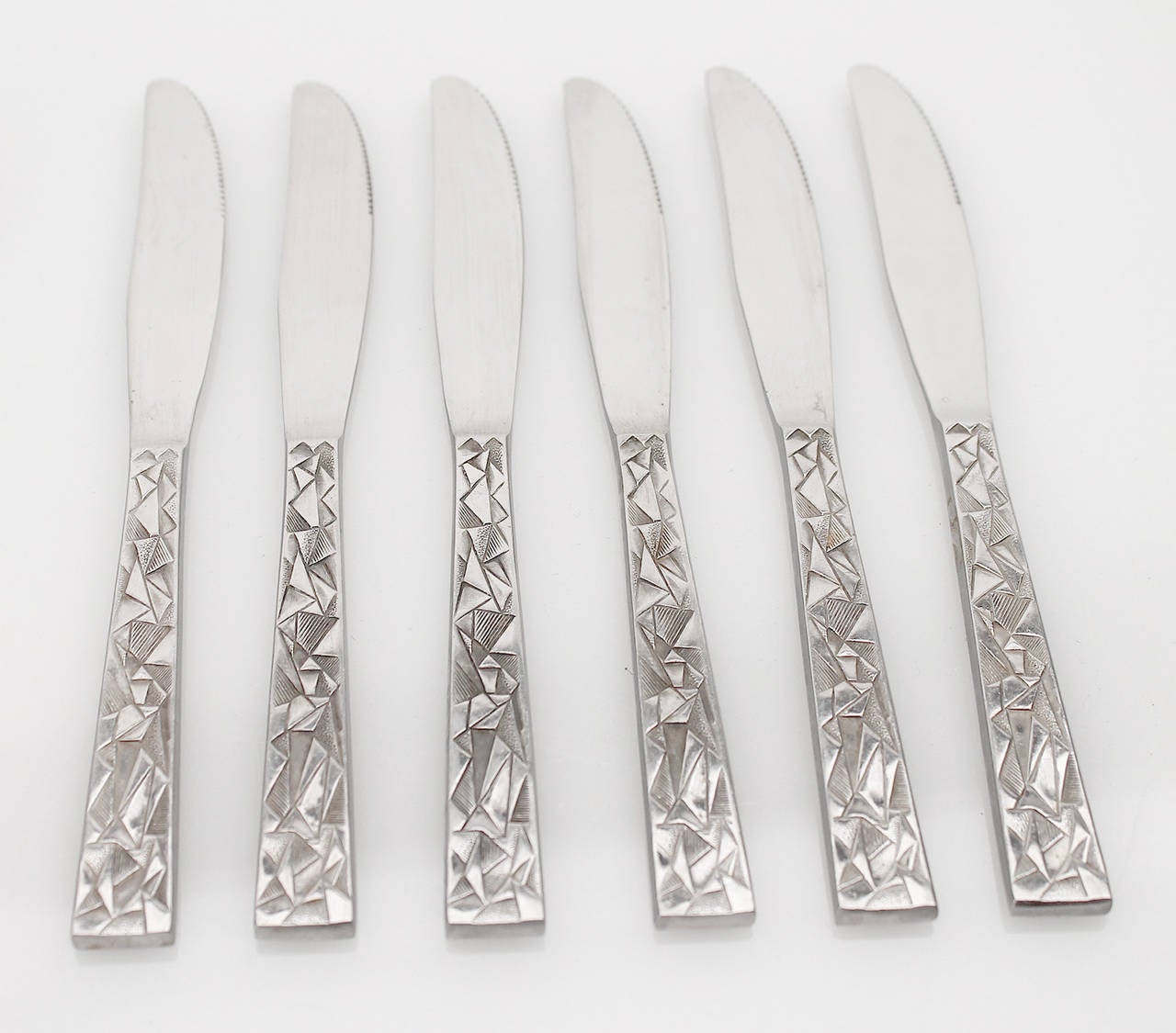Japanese Art Deco Brutalist Dinner Flatware for Six, 1960s For Sale