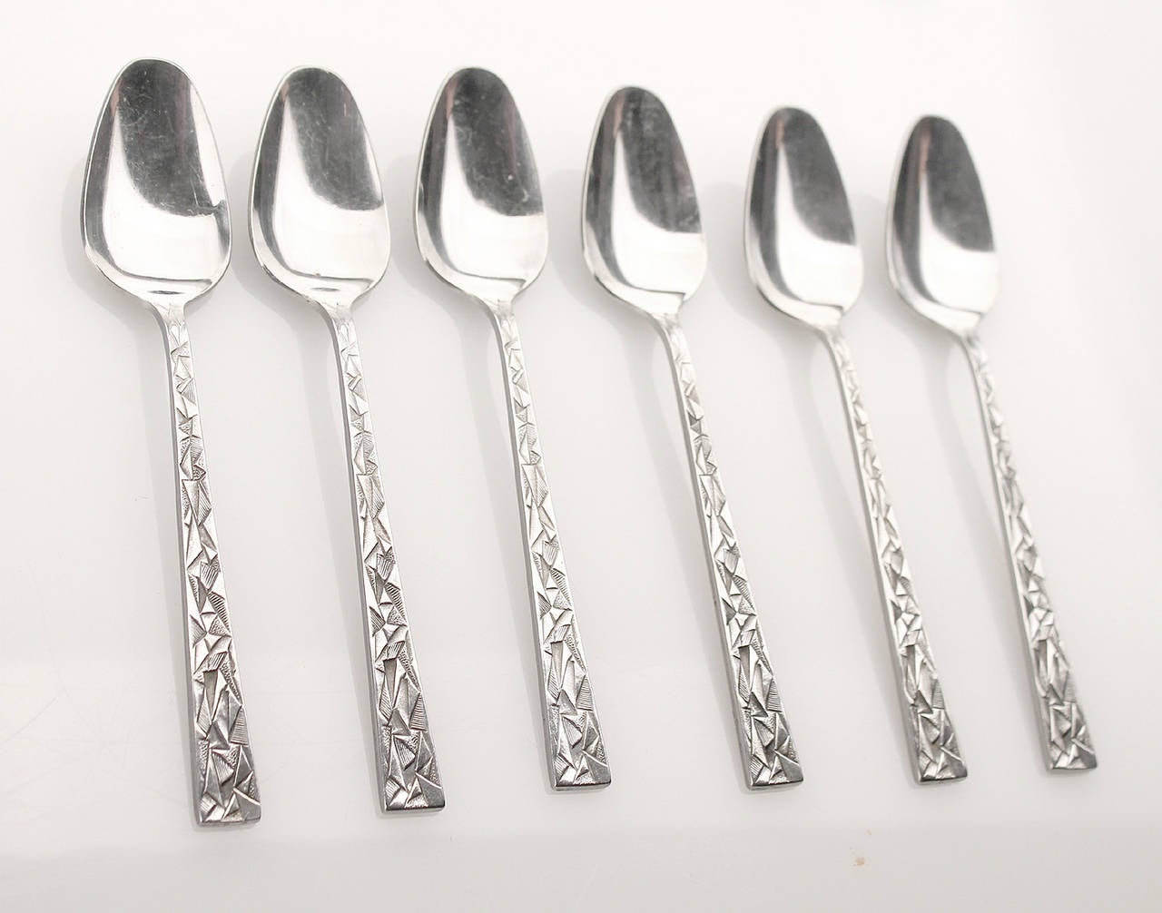 Art Deco Brutalist Dinner Flatware for Six, 1960s In Excellent Condition For Sale In Bremen, DE