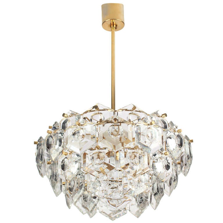 5 Tiers Gold Kinkeldey Chandelier Diamond Crystal For Sale at 1stdibs