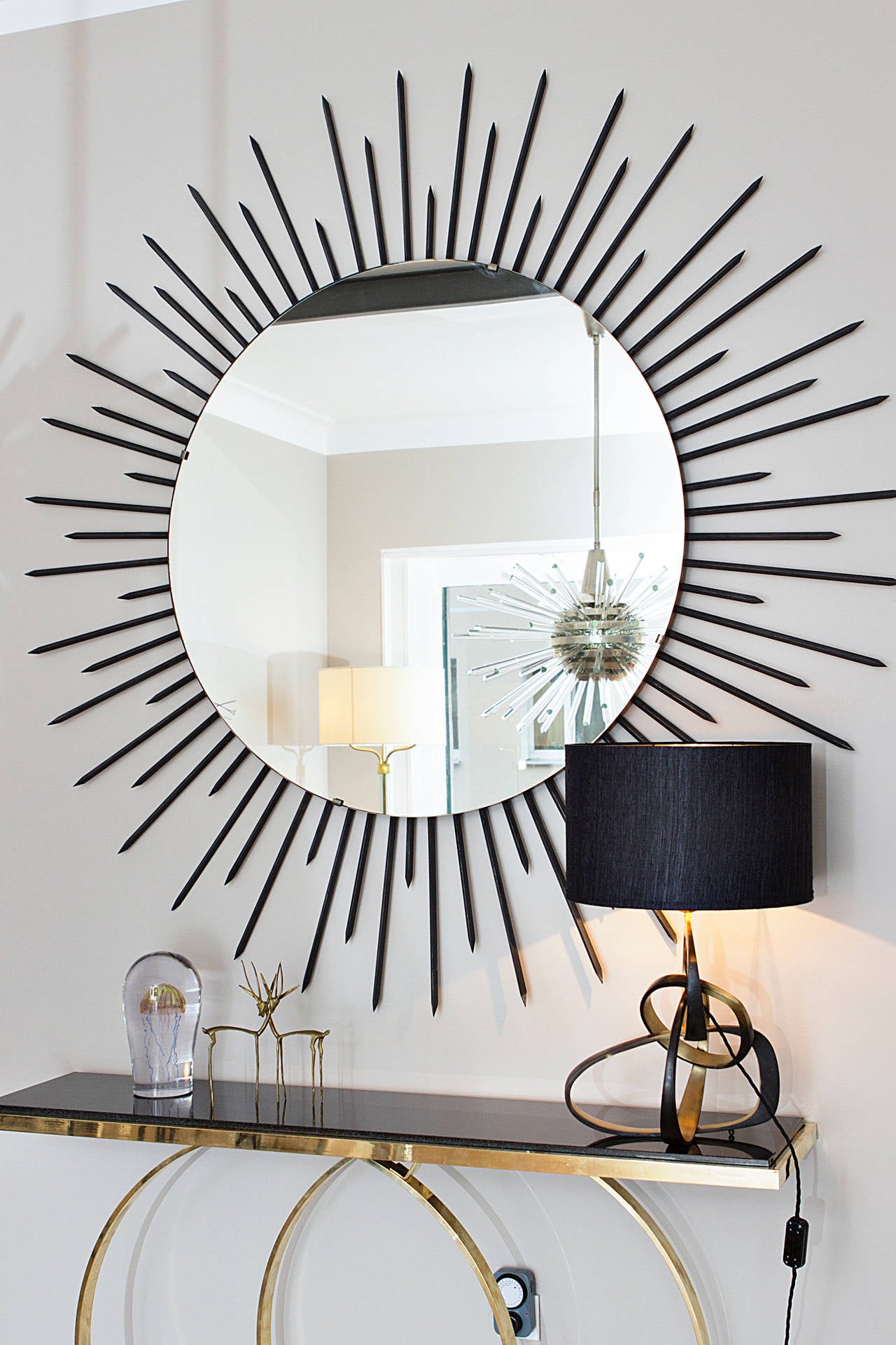 Mid-Century Modern Very Large Sunburst Mirror, France, circa 1955