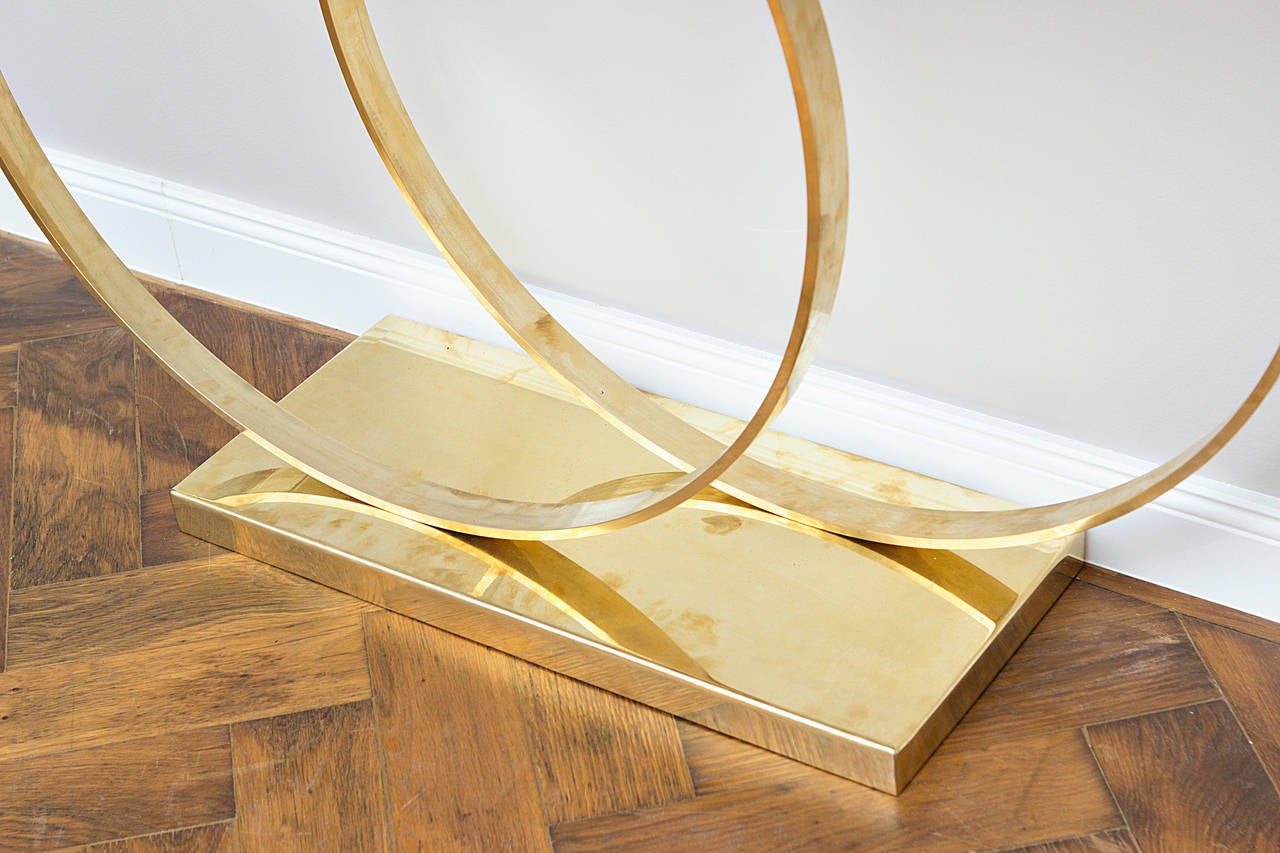 French Brass Console Table, Attributed to Pierre Cardin, France, circa 1970