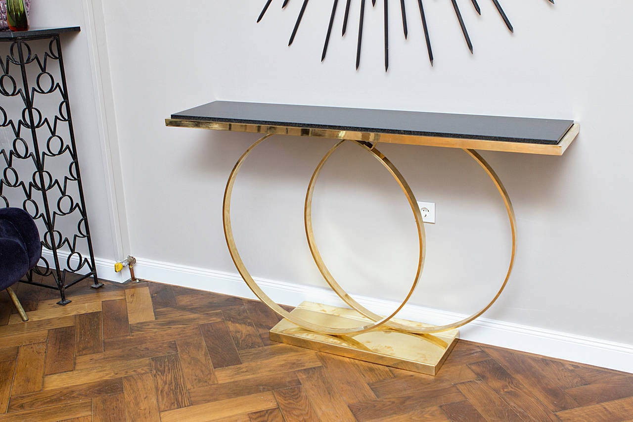 Mid-Century Modern Brass Console Table, Attributed to Pierre Cardin, France, circa 1970