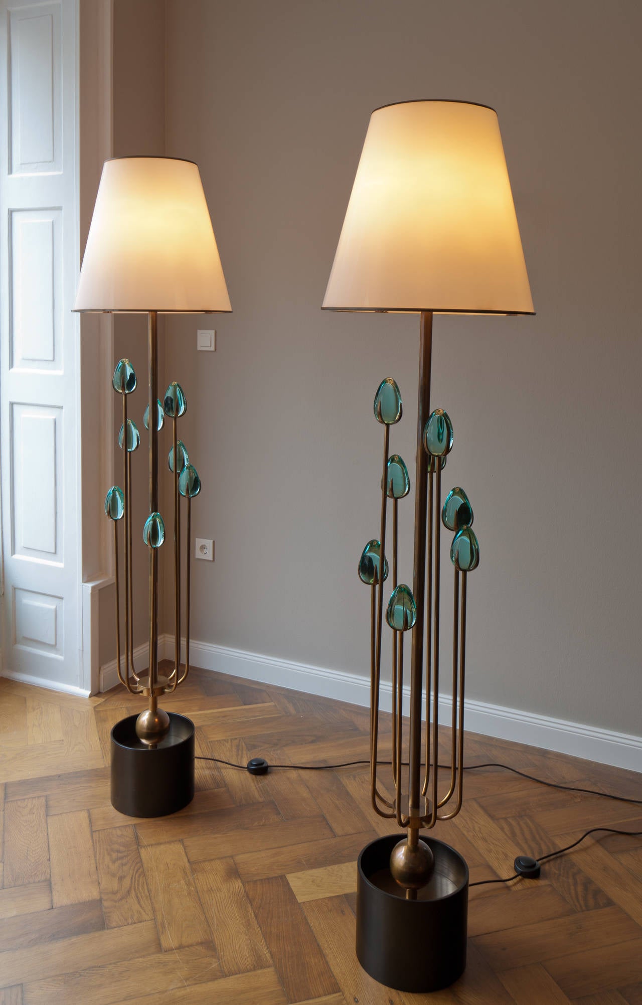 Modern Pair of Floor Lamps by Roberto Giulio Rida