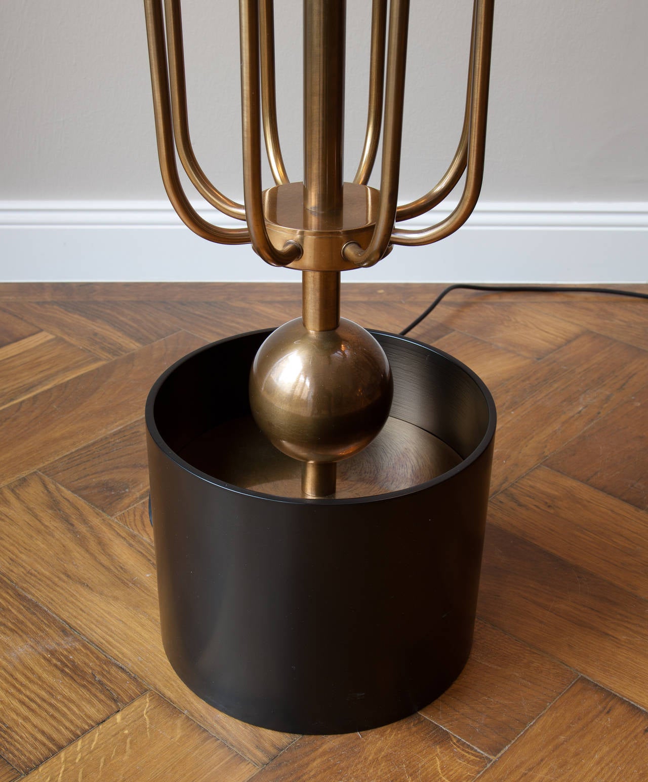 Brass Pair of Floor Lamps by Roberto Giulio Rida