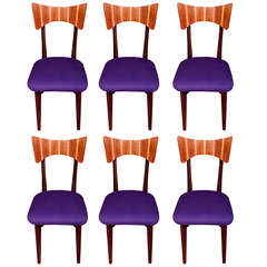 Ico Parisi, Set Of Six Chairs, Italy Circa 1955