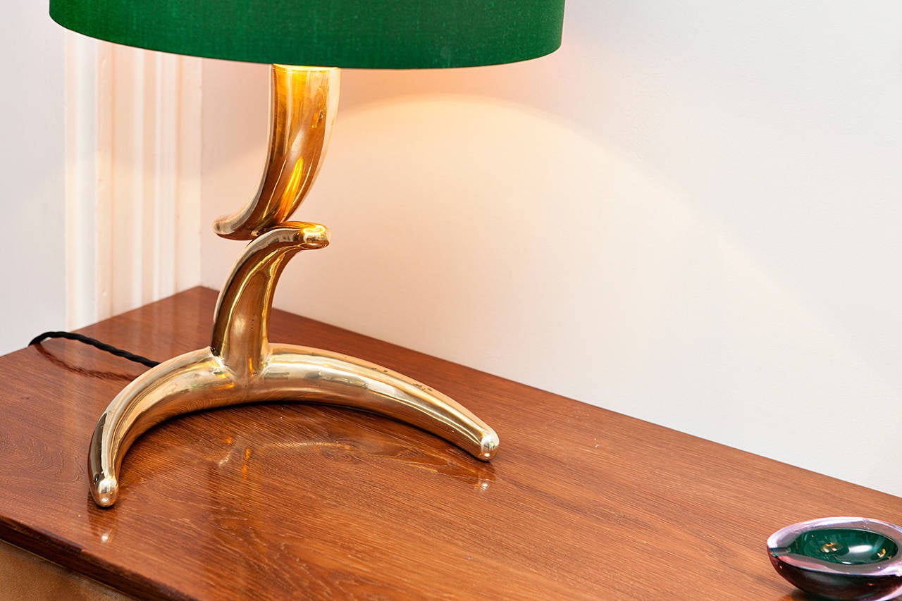 Pair of French Brass Table Lamps in the Style of Philippe Hiquily, circa 1970 For Sale 1