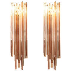 Pair of Venini Wall Sconces, Italy circa 1950