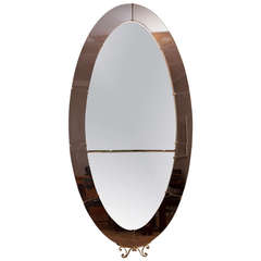 Big Crystal Art Floor Mirror with Console from Italy circa 1955
