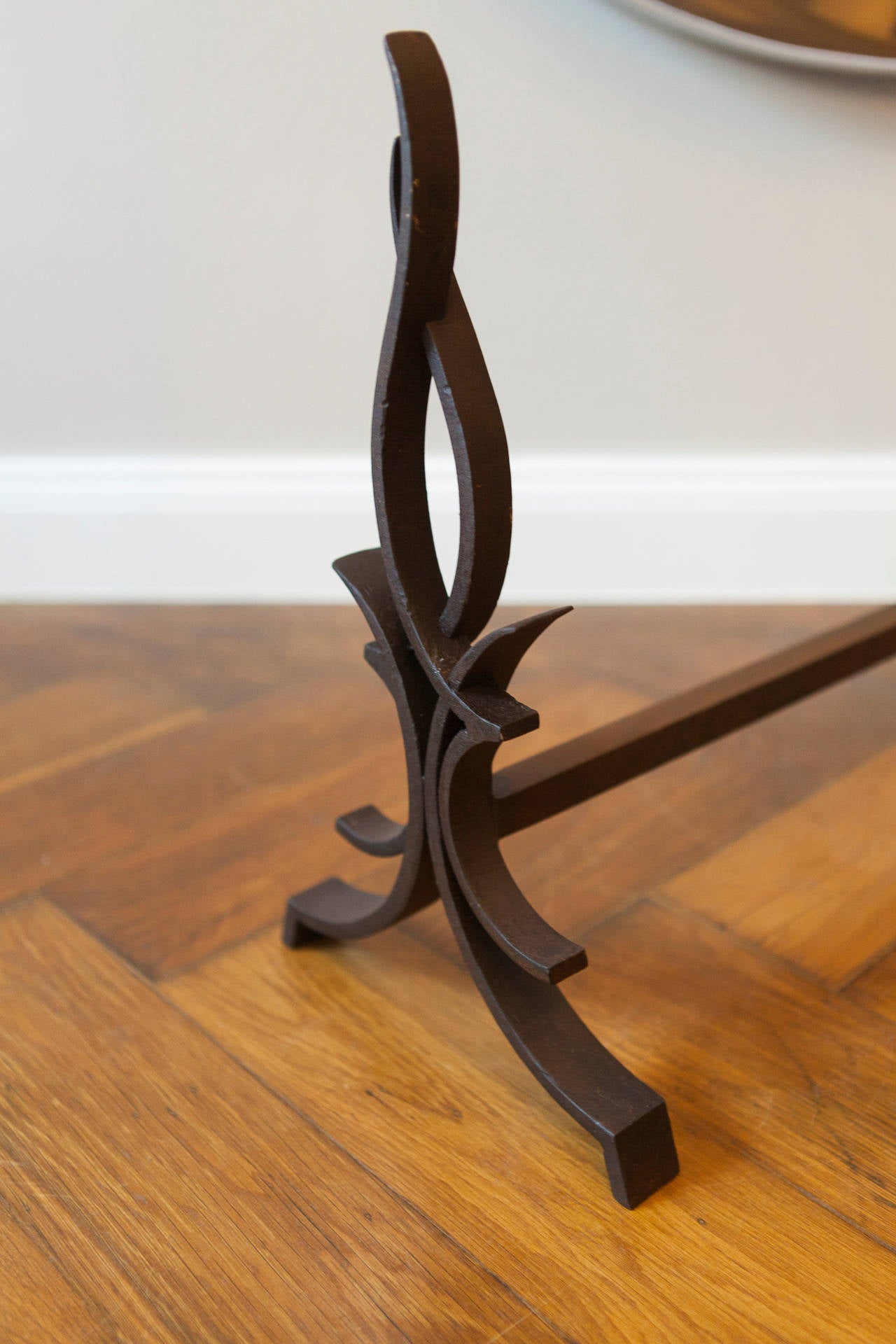 Pair of Raymond Subes Andirons, France, circa 1940