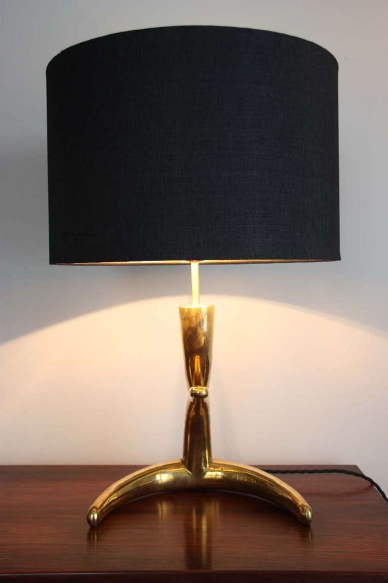 Brass Table Lamp, France, circa 1960 In Excellent Condition For Sale In Munich, DE