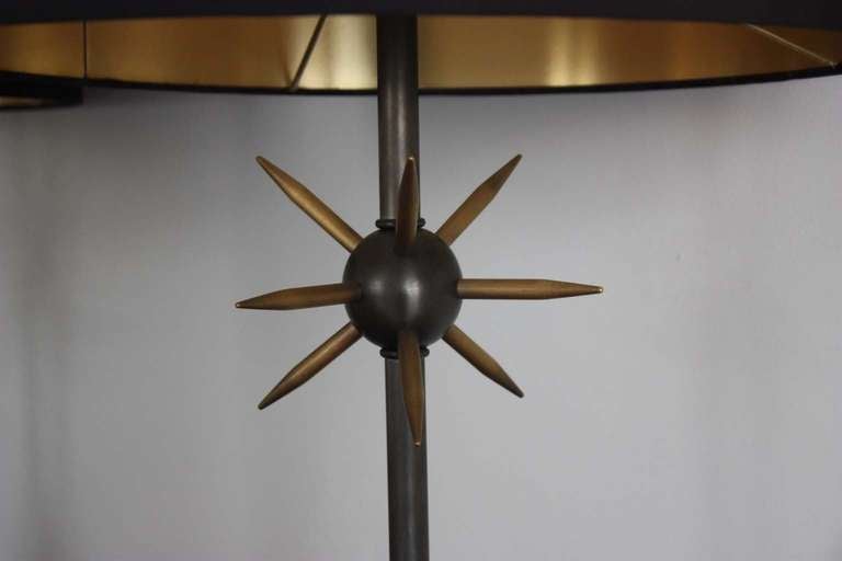Contemporary Pair of bronze star table lamps