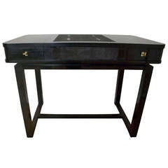 French Ladies Desk, Black Lacquered, Ray Surface, Circa 1930