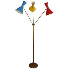 Angelo Lelli, Arredoluce, Floor Lamp, three arm, Italy circa 1950,