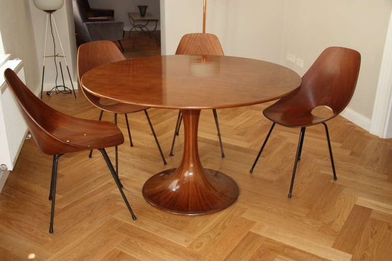 Luigi Massoni, Pedestral Dining Table, Rosewood, Italy 1967 For Sale 1