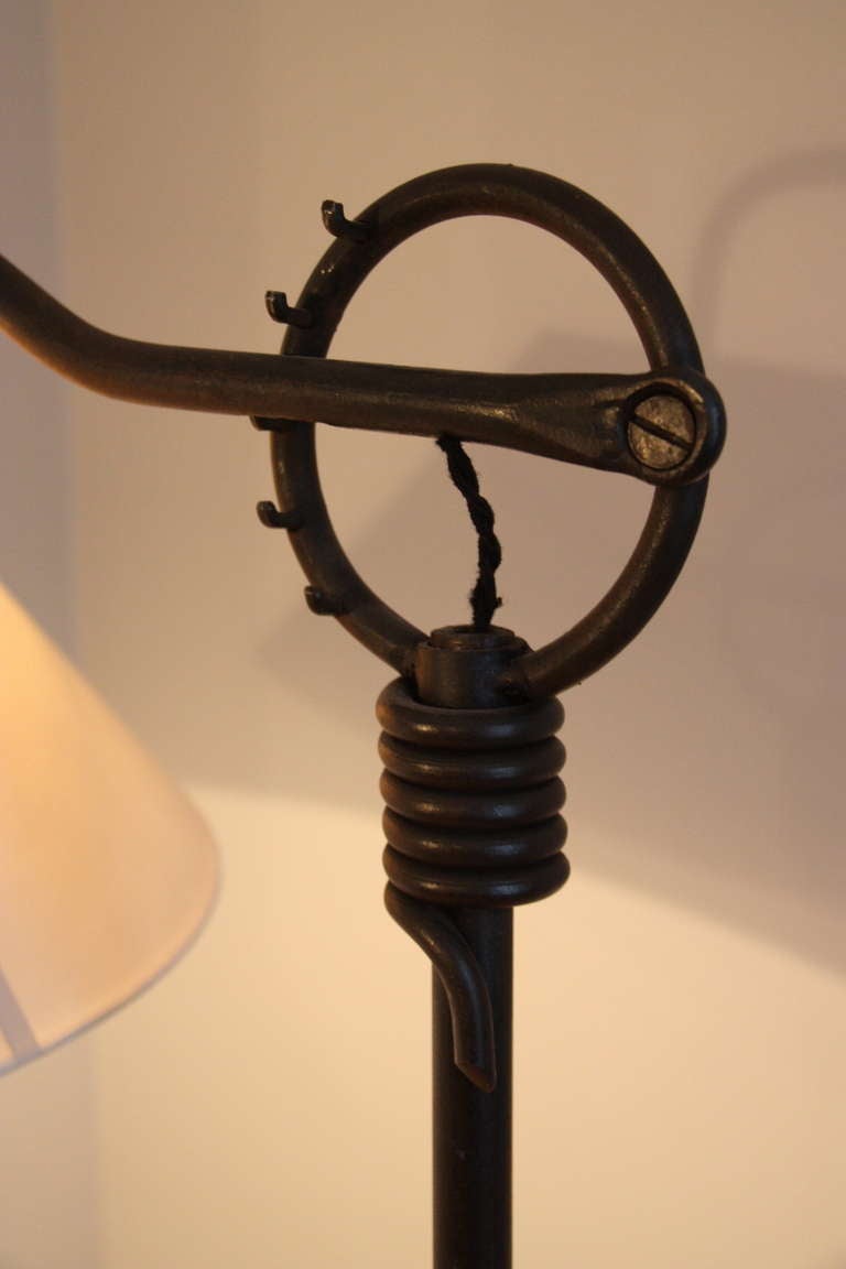 French Jean Royère, Iron Floor Lamp, France 1945