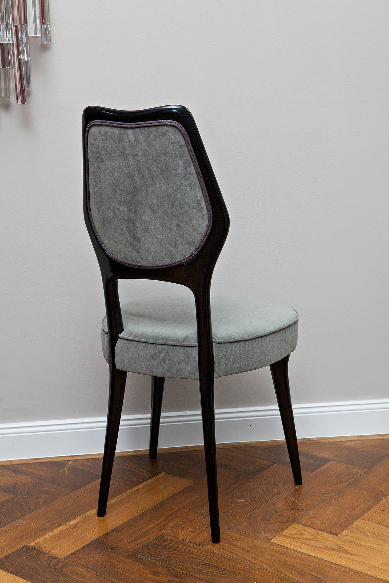 Polished Dining table chairs, by Vittorio Dassi, Italy circa 1950 For Sale