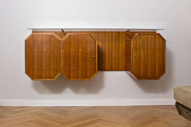 Mid-Century Modern Suspended Sideboard, Italy circa 1950