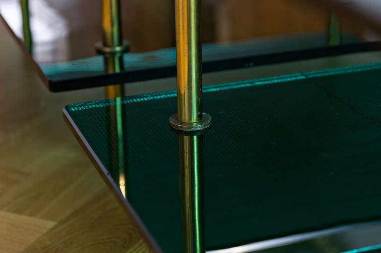 Sofa Tables by Raphael in Green Glass by Saint Gobain, France circa 1960 1
