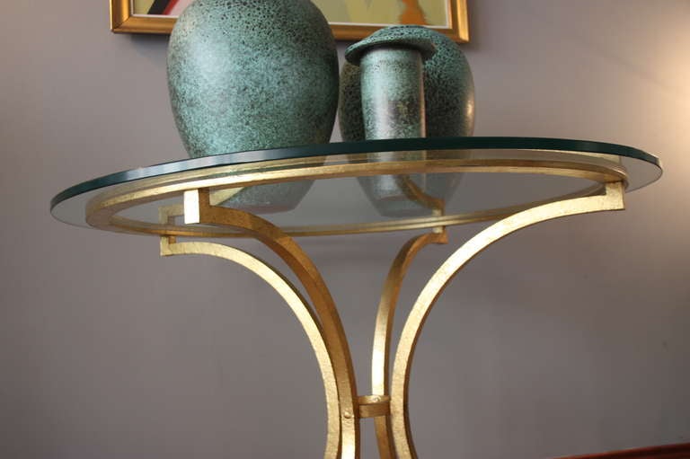 Gilt Iron Table By Roger Thibier, France circa 1960 4
