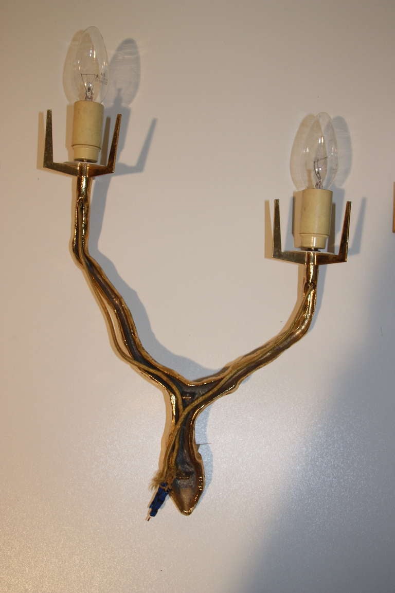 Felix Agostini Sconces, One Pair And One Two Arm Sconces In Good Condition In Munich, DE