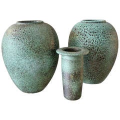 Pair of big pottery vases, Wilhelm Kuch, Germany circa 1950