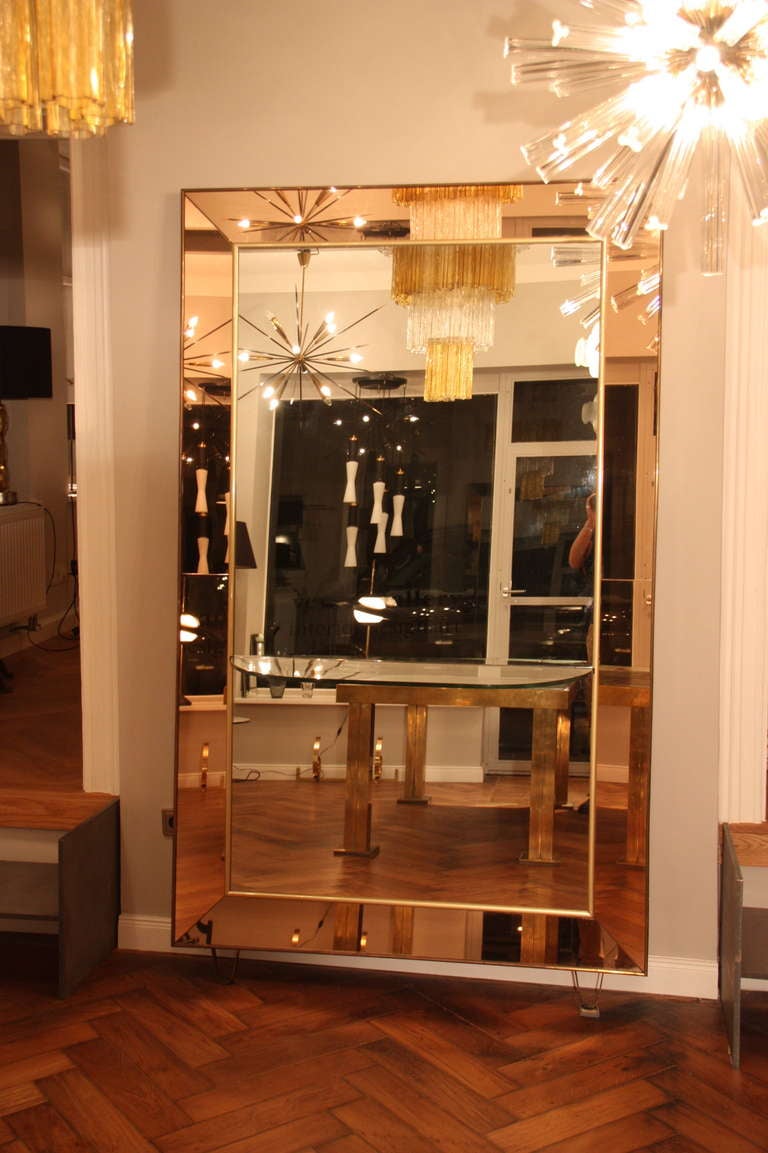 Extralarge Crystal Art Mirror/Console , Italy 1950 In Excellent Condition In Munich, DE