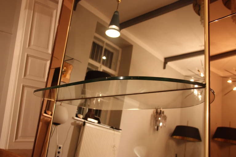 Mid-20th Century Extralarge Crystal Art Mirror/Console , Italy 1950