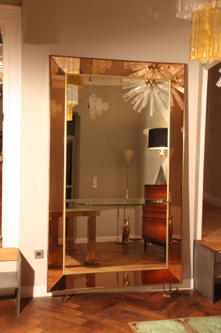 Extralarge Crystal Art Mirror/Console , Italy 1950 1