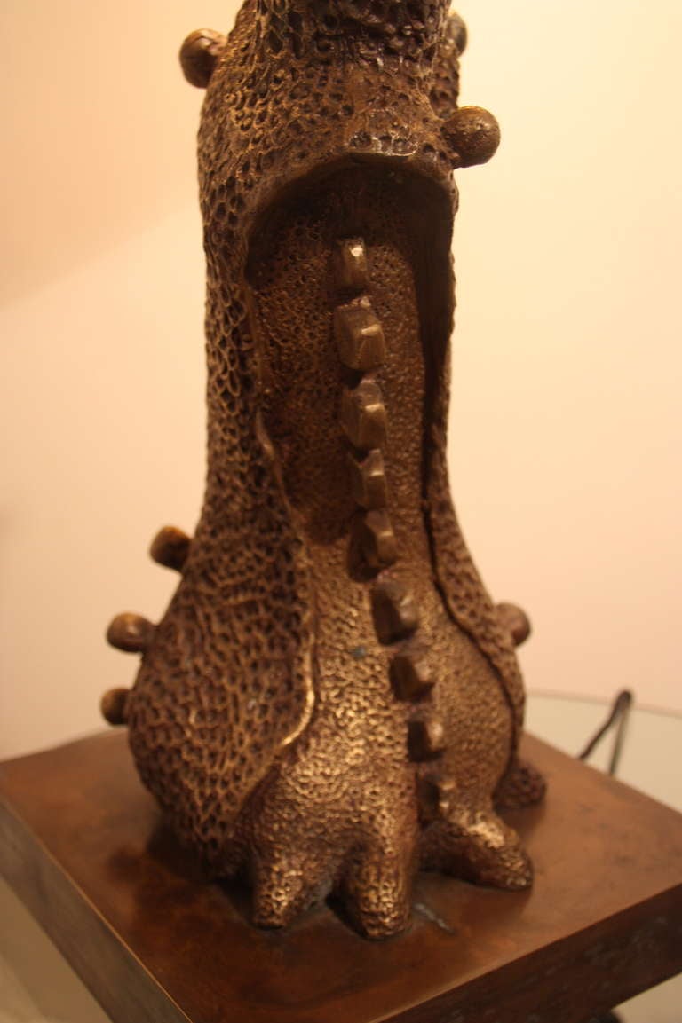 Surreal Bronze Sculpture, Table Lamp, France Circa 1970 2