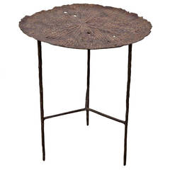 Elegant Bronze Leaf Table, in the Style of Francois-Xavier Lalanne, France