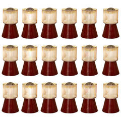 Set of 18 Wall Lamps, Made for a Hotel Casino Bar, circa 1950