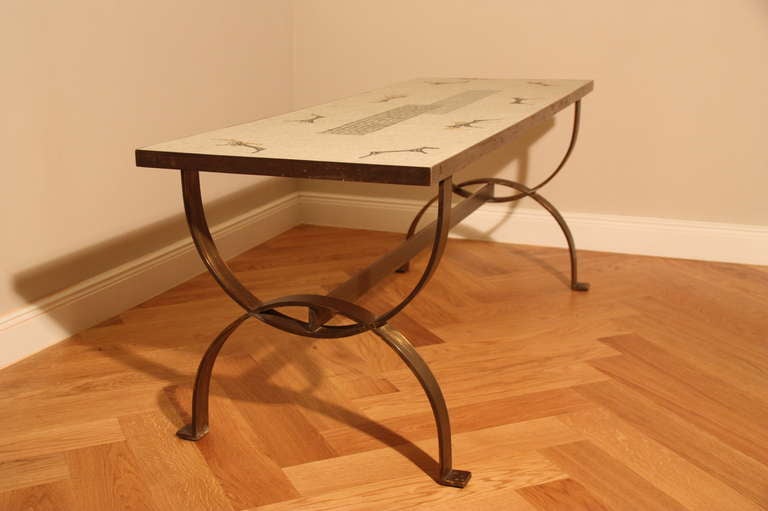 Mid-20th Century Mosaic Coffee Table, France circa 1950 For Sale