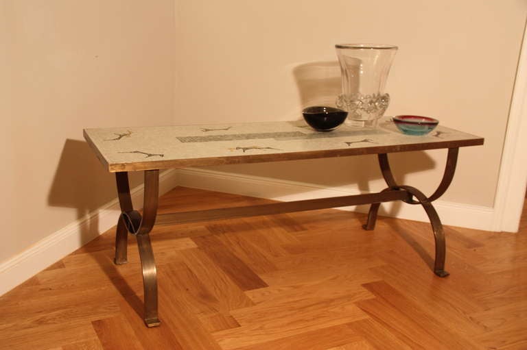 Mosaic Coffee Table, France circa 1950 For Sale 2