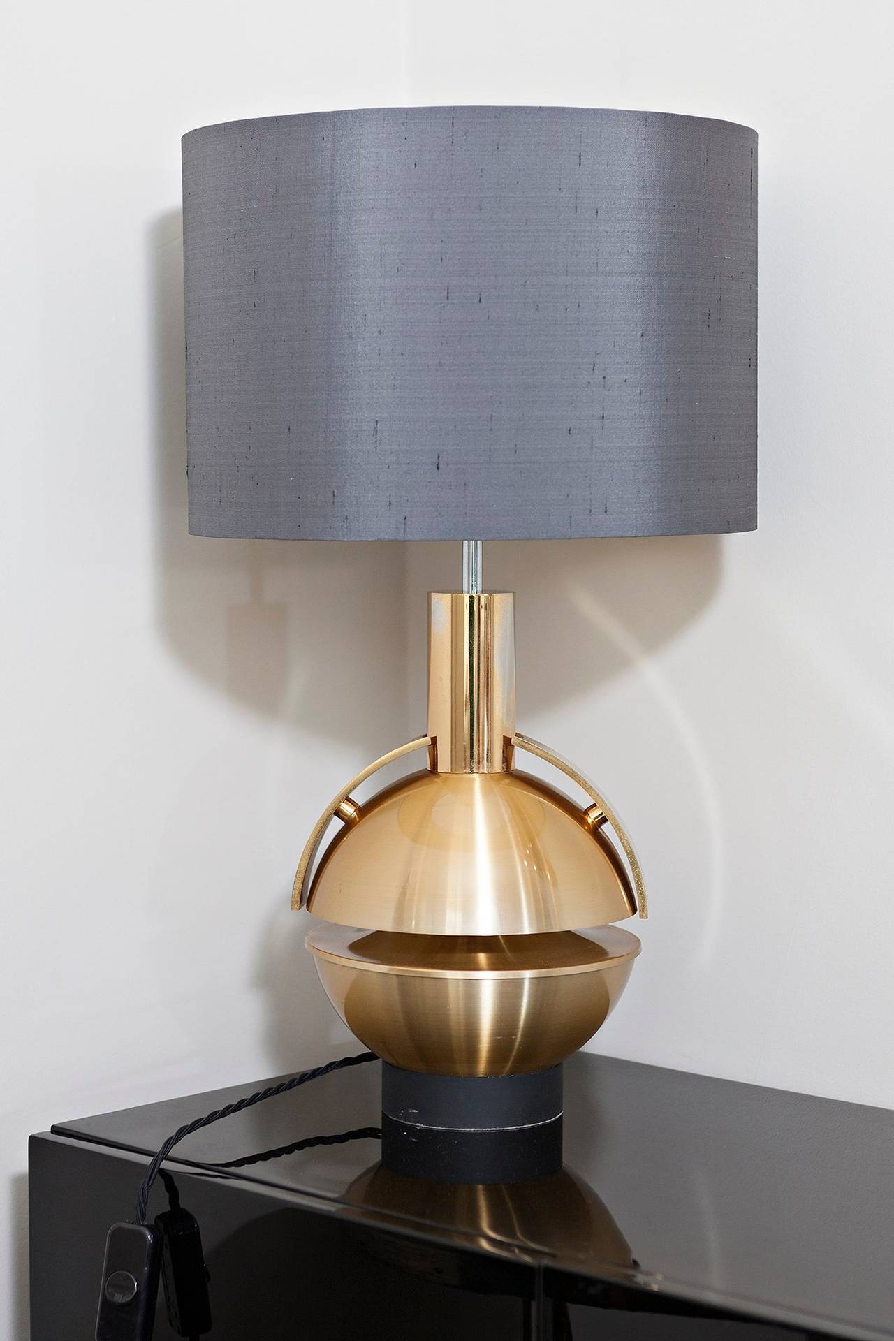 Brass Table Lamp, "Planet", France circa 1965