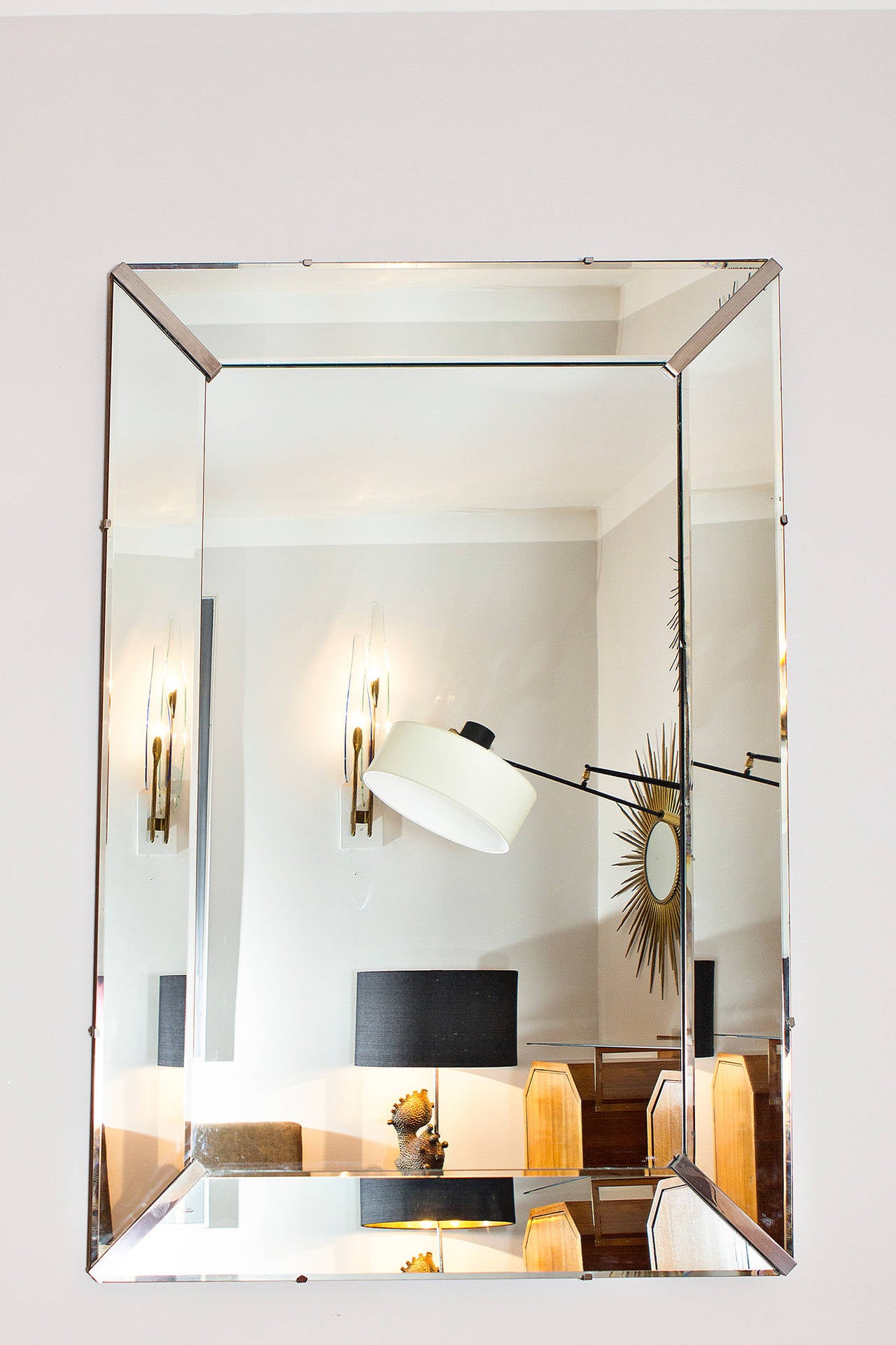 Elegant Art Deco Wall Mirror, France circa 1940